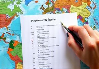 Detaillierte Routen-Checkliste auf einer Karte dargestellt